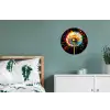 Paardenbloem - Graffiti - Kleurrijk - Bloemen - Natuur Wandcirkel aluminium klein -slaapkamer