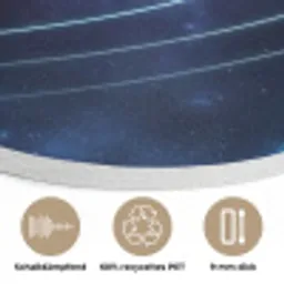Ruimte - Zonnestelsel - Blauw Akoestische PET Vilt - Rond klein -closeup_DE