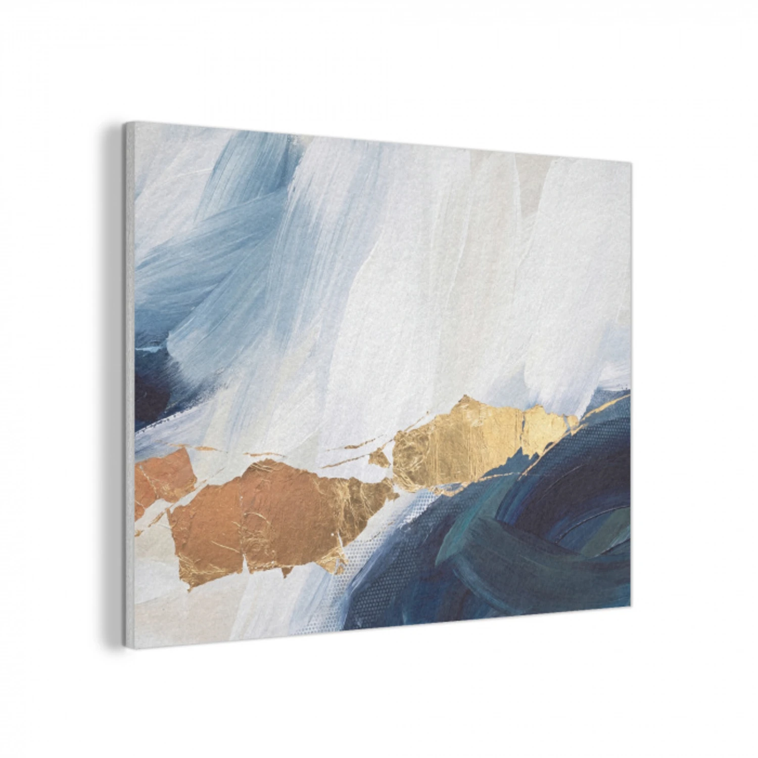 Abstract - Acryl - Blauw - Goud - Elegant PET vilt klein -3d