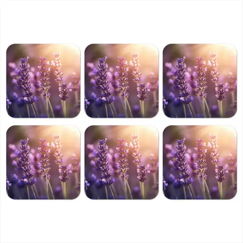 Lavendelbloemen - Paars - Zonlicht onderzetter kurk middel -3d