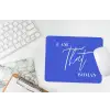 Blauw - I am that woman - Sierlijk - Minimalistisch muismat rubber klein -witbureau