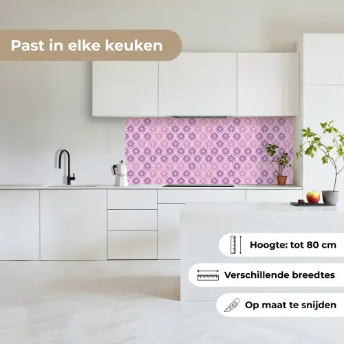 Bloemenruit - Patroon - Paars keuken achterwand 2 middel 871 -sfeer4_NL