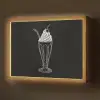 Ijscoupe - Kers - Krijtstijl - Slagroom Light Box met batterij (Wandlamp) middel -z3d_website