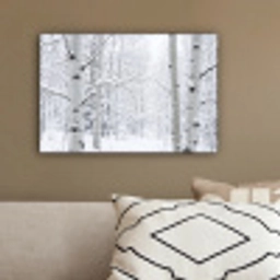 Berkenbomen - Sneeuw - Winter - Bos - Wit canvas 2cm klein -sfeer3