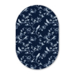 Grafisch - Bloesemtak - Blauw Wandcirkel Ovaal Forex klein 630 -3d
