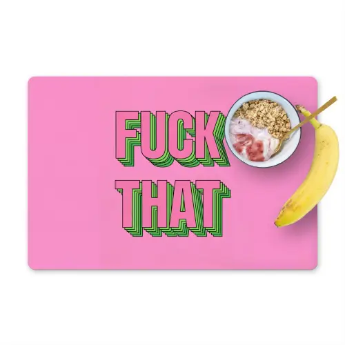 Tekst - Bold - Roze Placemat vinyl groot -zzzproduct_Kitchenyeah-website