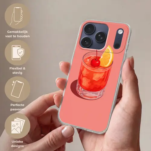 Glas - Ijsblokjes - Citroen - Kers Telefoonhoesje iPhone 17 Pro klein -sfeer3_NL