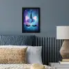 Eenhoorn - Sterren - Magisch - Blauw fotolijst zwart zonder passe partout klein -sfeer3