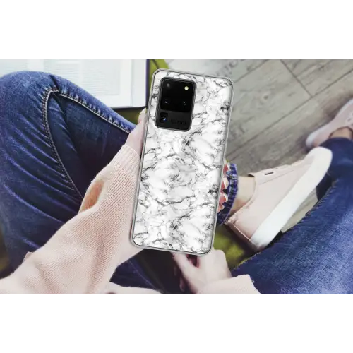 Marmer - Zwart - Dramatisch - Wit Telefoonhoesje Samsung Galaxy S20 Ultra klein 358 -handS20Ultra