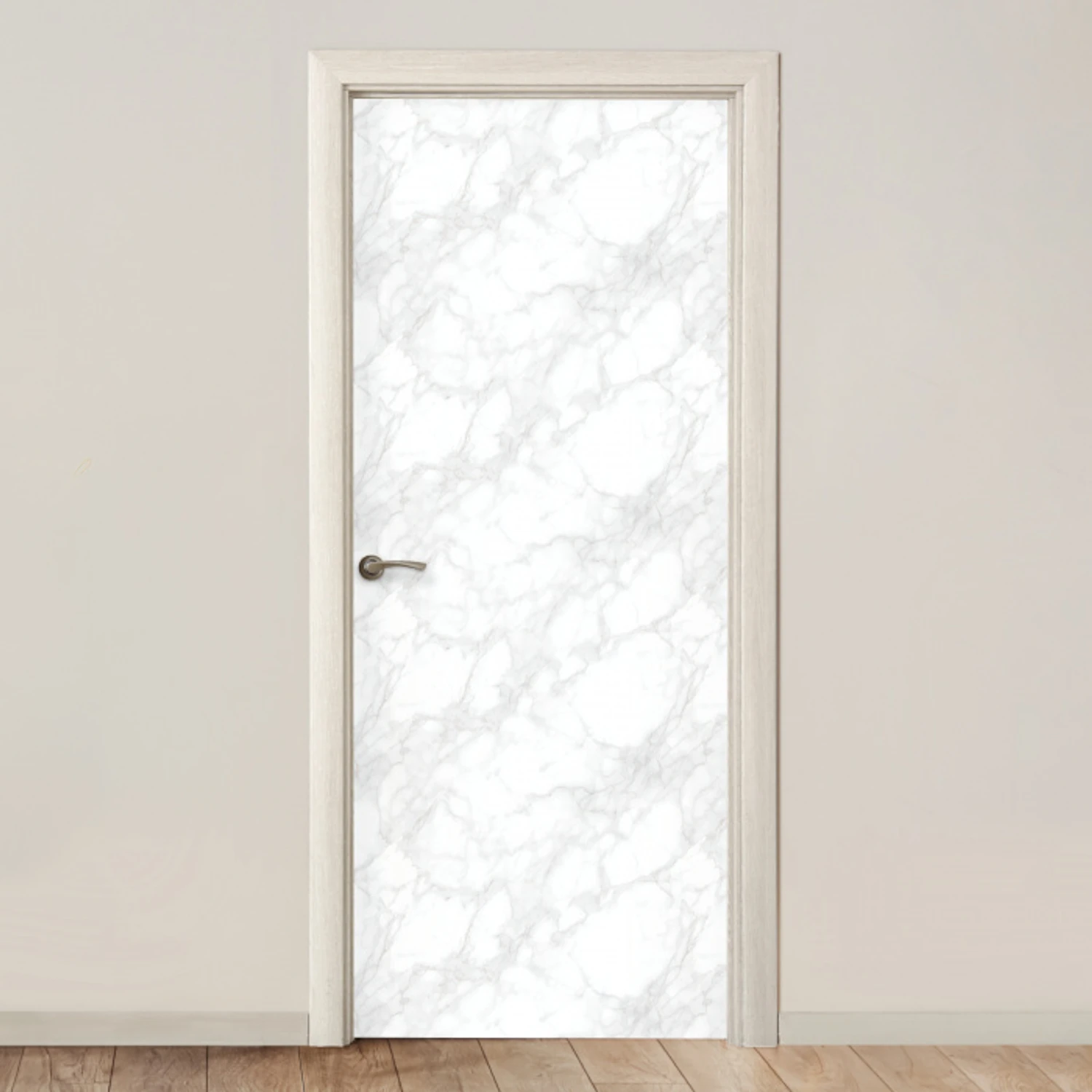 Minimalistisch - Wit - Grijze aders deurposter klein 289 -3d_beige