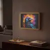 Vogel - Kraai - Graffiti - Zwart - Dieren Light Box met batterij (Wandlamp) middel -sfeer1