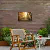 Herfstbos in gouden zonlicht Tuinposter op houten frame 2 cm dik klein -sfeer3