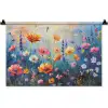 Bloemen - Natuur - Waterverf - Kunst Wandkleed katoen klein -zz3d