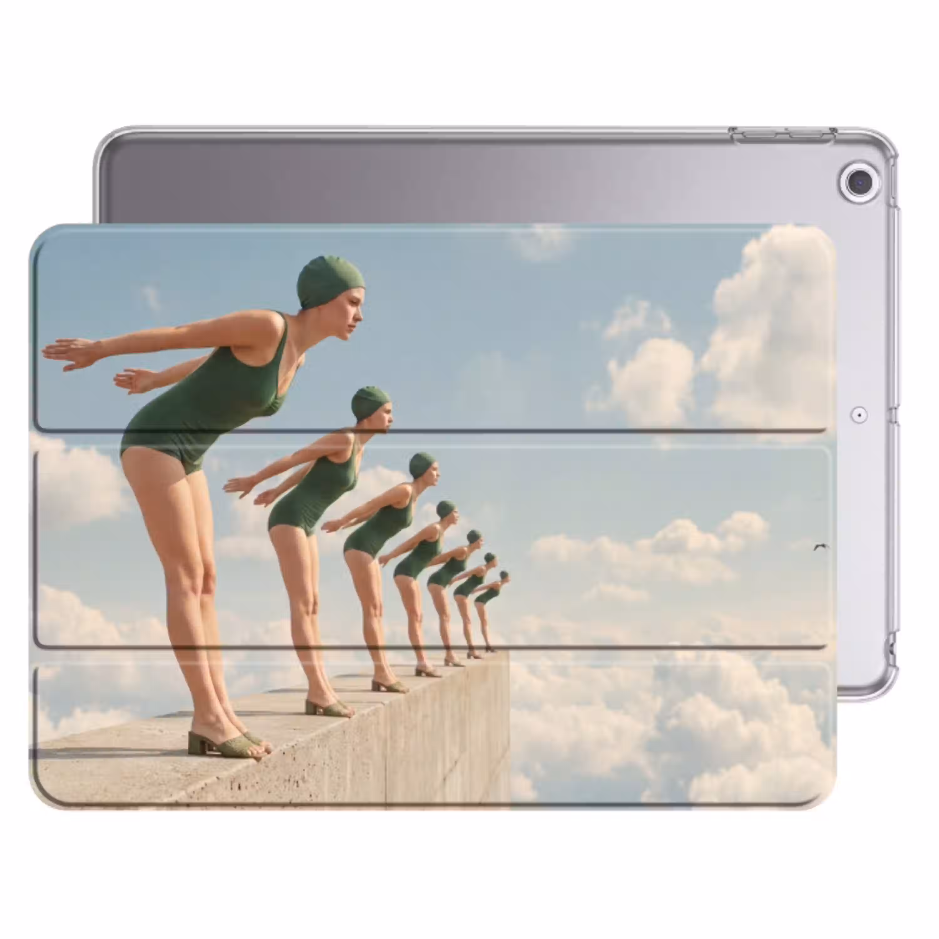 Vrouwen - Duikhouding - Wolken Apple iPad 2017 middel -threedimensional_3d_global