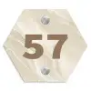 Vierkant - Beige - Marmer - Traditioneel Naambord Hexagon klein -3d