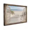 Doorkijk - Strand - Duinen - Pad - Landschap Tuinposter op houten frame 2 cm dik klein -3d