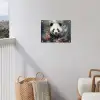 Panda - Wilde dieren - Bloemen - Natuur tuinposter los doek klein -sfeer8