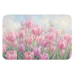 Tulpen - Veld - Lente - Roze Badmat klein -3d