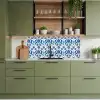 Bloemen - Patronen - Blauw keuken achterwand 2 middel 871 -sfeer3