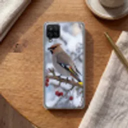 Pestvogel - Bessen - Winter - Natuur Telefoonhoesje Samsung Galaxy A12 klein -sfeer1
