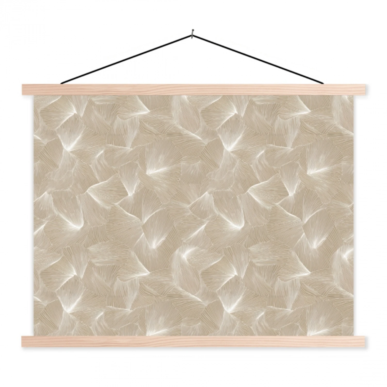 Organisch - Textuur - Beige textielposter latten blank klein 122 -3d