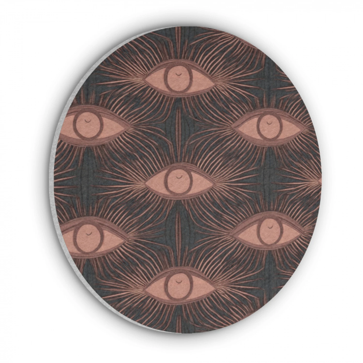 Boheems - Oog - Bruin Akoestische PET Vilt - Rond klein 838 -3d