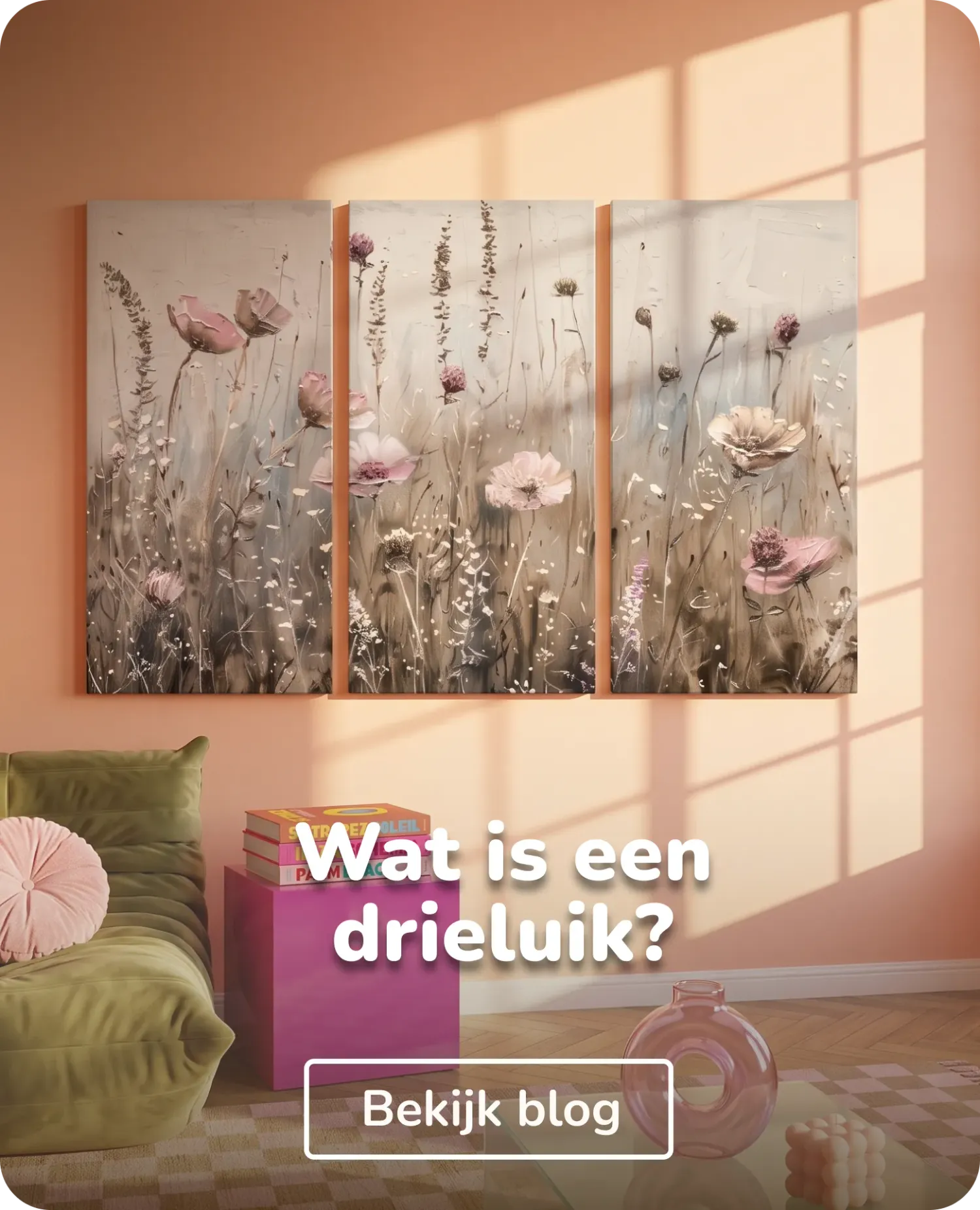 Drieluik aan de muur