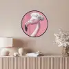 Flamingo - Roze - Koksmuts - Vogel Fotolijst rond zonder passe partout klein -sfeer3