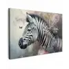Zebra - Wilde dieren - Vlinder - Bloemen canvas 2cm klein -z3d