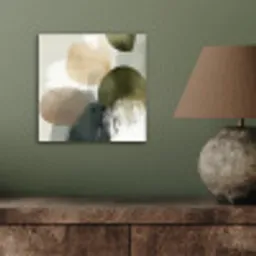 Minimalistisch - Cirkels - Penseelstreken - Beige aluminium wit klein -sfeer2