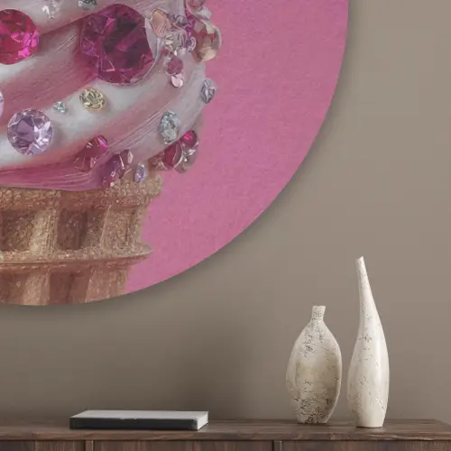 Softijs - Edelstenen - Roze - Hoorntje Akoestische PET Vilt - Rond klein -sfeer5_closeup
