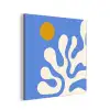 Minimalistisch - Organisch patroon - Blauw aluminium wit klein -3d