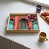 Lantaarn - Deur - Turquoise Dienblad Rechthoek middel -sfeer2