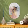 Abstract - Pastel kleuren - Goud - Modern - Aesthetic Wandcirkel Ovaal Forex klein -sfeer2