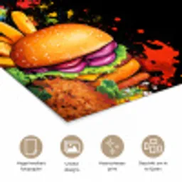 Fastfood - Graffiti - Hamburger - Eten - Modern poster papier klein -closeup_NL