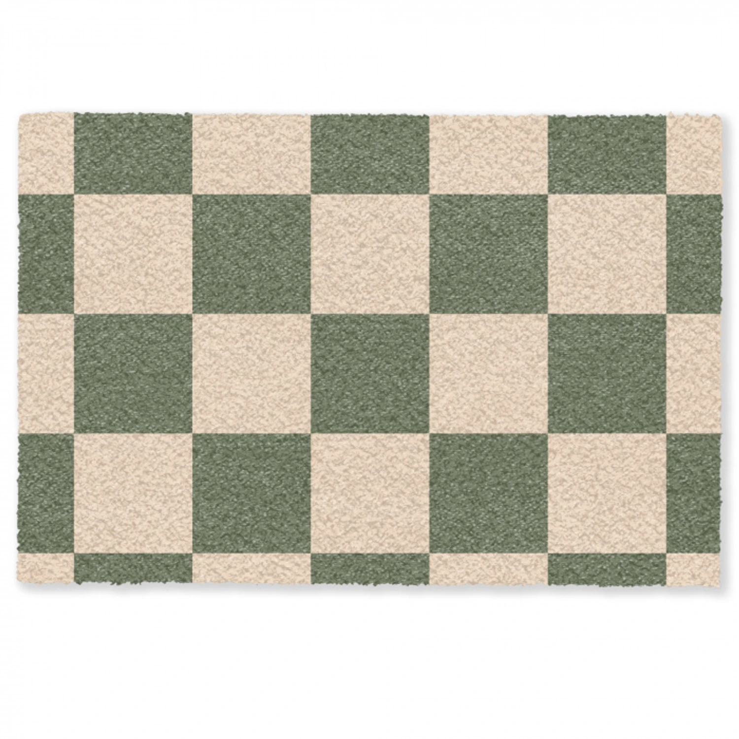 Schaakbord print - Groen - Beige - Blokjes Deurmat klein -zkaufland3d