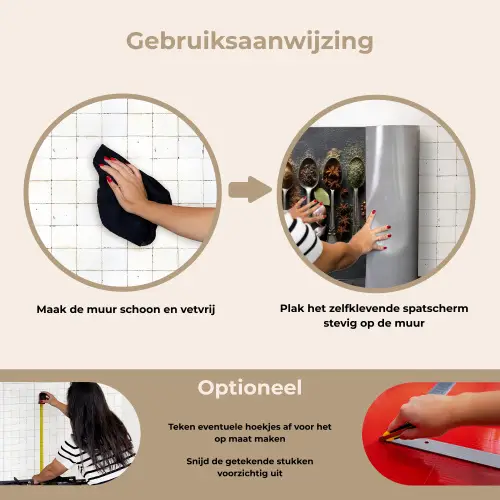 Lepels - Specerijen - Kaneel - Chili keuken achterwand spatscherm klein -gebruiksaanwijzing_NL
