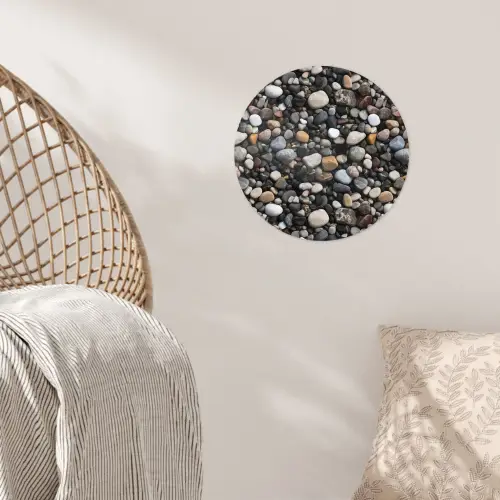Kiezels - Mix - Aardetonen Wandcirkel behangsticker klein 186 -sfeer4