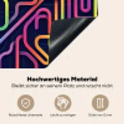 Retro - Abstract - Neon Inductie beschemer met haakjes klein -ky-onderkant-de