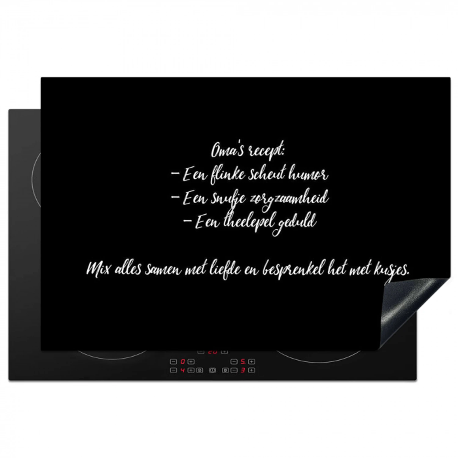 Oma's recept - Koken - Quotes - Spreuken - Oma Inductie beschermer vinyl 3mm klein -3d