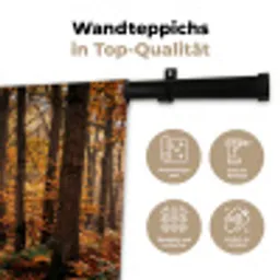 Bospad - Herfstbos - Bladeren - Oranje - Nostalgisch Wandkleed katoen klein -tsfeer2_DE