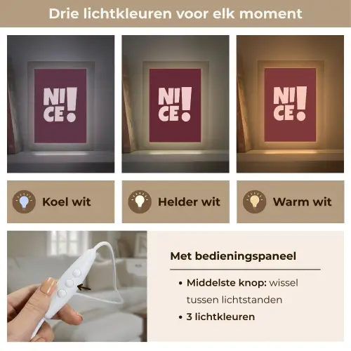 Nice - Uitroepteken - Rood Light Box met kabel (Tafellamp) klein -USP_lichtkleurNL