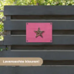 Ster - Luipaard - Print - Roze tuinposter los doek klein -sfeer3