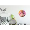 Portret - Vrouw - Abstract - Bloemen Wandcirkel aluminium klein -kinderkamer