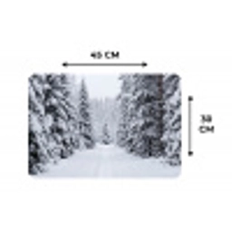 Bos - Winter - Sneeuw - Pad - Natuur Placemat vinyl groot -specs