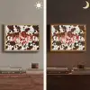 Koeienprint - Limited edition - Rood Light Box met batterij (Wandlamp) middel -sfeer3