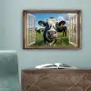 Doorkijk - Koe - Weiland - Dieren - Natuur canvas 2cm klein -sfeer4