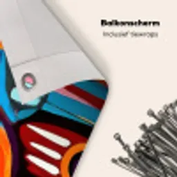 Abstract - Gezicht - Kleurrijk Balkonbeschermer Duitsland klein -closeup_NL