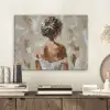 Vrouw - Verf - Abstract - Beige - Modern PET vilt klein -sfeer1