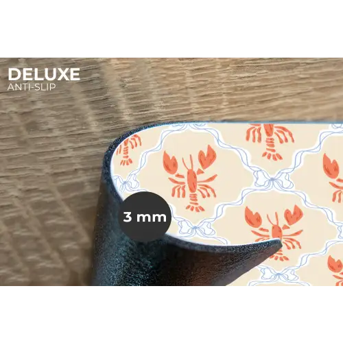 Zee - Kreeft  - Blauw - Geel - Oranje Placemat vinyl groot 368 -closeup